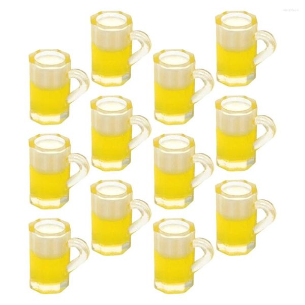 Copos de vinho pequenos 20 peças, caneca de cerveja de simulação, mini canecas em miniatura, copos de decoração de casa, modelos de cesta de casa de bonecas, adereços po