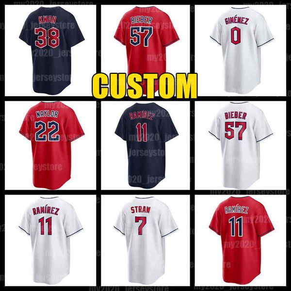 57 Shane Bieber Trikot 11 Jose Ramirez Baseball 38 Steven Kwan Myles Straw Andres Gimenez Josh Naylor David Fry Clevelands Triston McKenzie Guardians Ramon Laureano