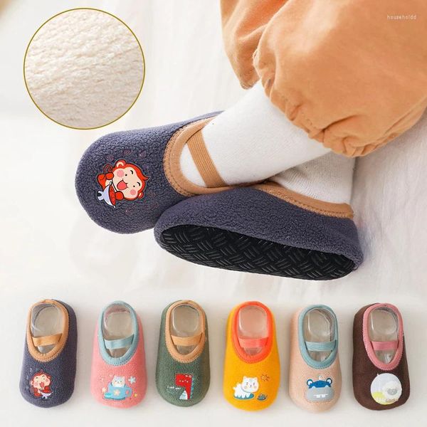 Erste Wanderer Winter Baby Socken Anti-rutsch Nette Warme Krippe Boden Schuhe Mit Gummi Sohle Für Kinder Kleinkind Fuß Mädchen infant Hausschuhe