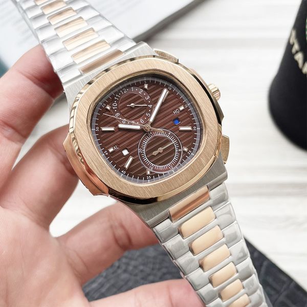 Relógios de designer de moda para homens movimento automático vidro mineral pulseira de aço diâmetro 42mm espessura 12mm vestido relógios