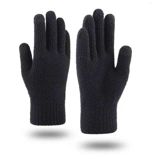 Einweghandschuhe für den Winter, für Männer und Frauen, verbesserte Bildschirme, rutschfest, Silikongel, elastische Manschette, thermischer weicher Strick-Poly-Handschuh