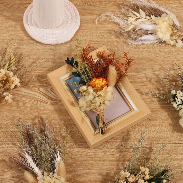 Fiori decorativi Confezione da 6 mazzi secchi Mini fiori Materiale naturale Pianta Steli in vetro Puntelli Babysbreath Po