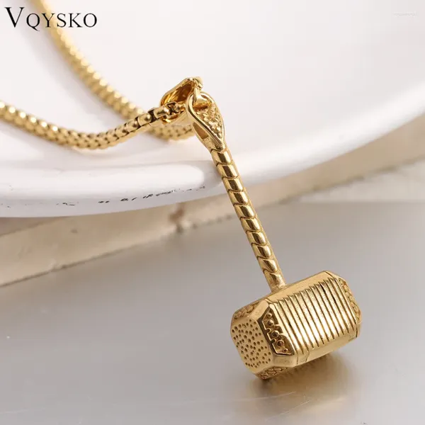 Ожерелья с подвеской VQYSKO Молот Тора, ожерелье Viking Odins, мужские украшения в стиле милитари, подарок воина для кузнеца