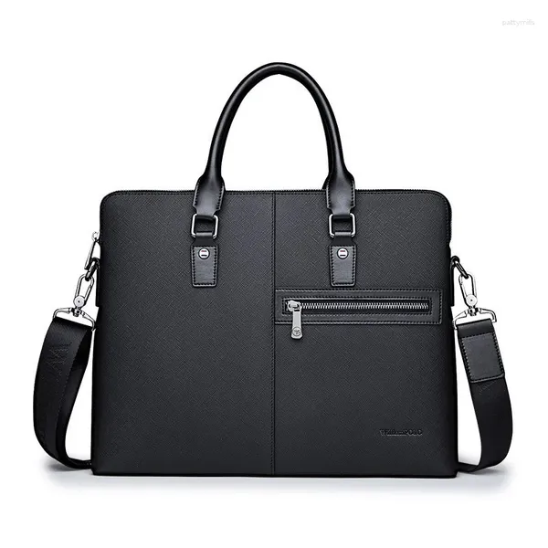 Портфели, винтажный мужской портфель из натуральной кожи, повседневная сумка из натуральной яловой кожи, модная сумка через плечо, подходящая для 13-дюймовых ноутбуков