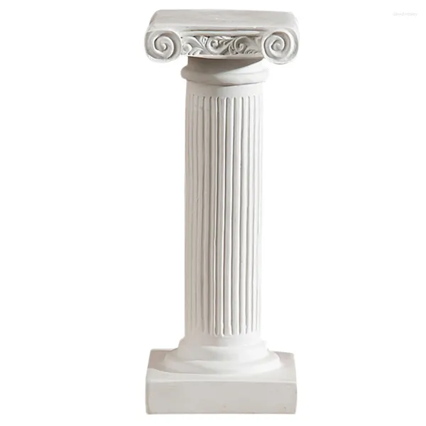 Decorações de jardim pilar romano castiçal colunas gregas estátua mini resina estátuas clássicas castiçal suporte de candelabros