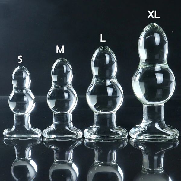 45-70mm Super Big Kürbis Glas Anal Plug Prostata Massage Anal Ball Riesige Glas Butt Plug Dilatador Anal sex Spielzeug Für Paare 240126