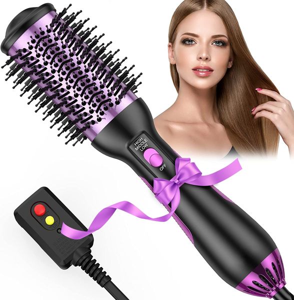 Secador de escova de cabelo, modelador de volumizador de secador de cabelo de uma etapa para secagem, alisamento, ondulação, salão de beleza