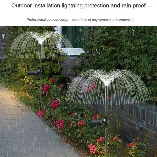 Rasenleuchten im Freien Glasfaser Quallen dekorative Kunststoff 7 Farben/warme Terrasse Villa Yard Decor Fairy Solar LED