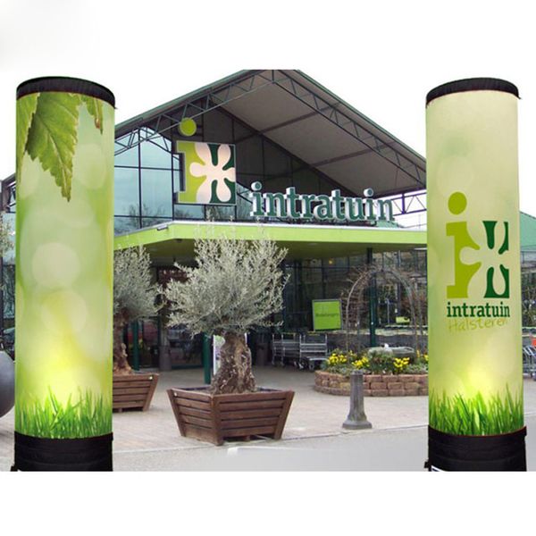 3mH (10 pés) Com soprador atacado Tamanho personalizado e impressões Pilar LED inflável Iluminação gigante Decoração de tubo inflável para decoração de festa de casamento