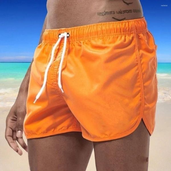 Calções masculinos verão secagem rápida casual respirável praia banho masculino solto surf maiô sportwear calças curtas