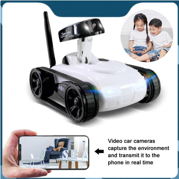 FPV WiFi RC Araba Gerçek Zamanlı Kalite Mini HD Kamera Video Uzaktan Kumanda Robot Tank Akıllı iOS Anroid Uygulama Kablosuz Oyuncaklar 240118