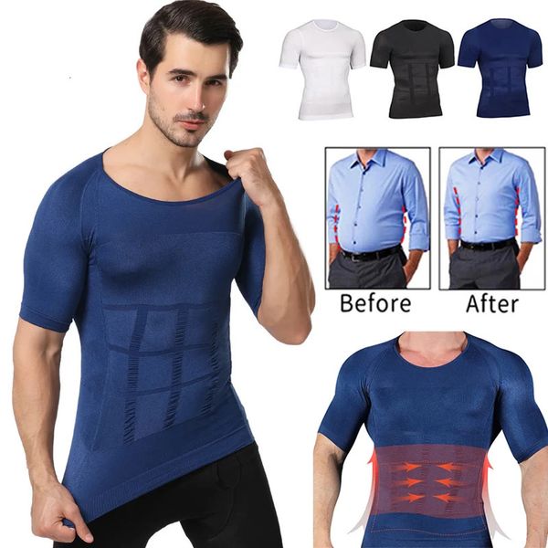 Classix Uomo T-shirt tonificante corpo Dimagrante Body Shaper Correttiva Postura Controllo pancia Compressione Uomo Modellante Intimo Corsetto 240129