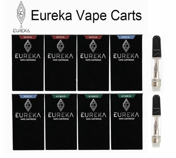 Eureka Glass Carts Zerstäuber, Keramikspule, Premium-Sauce-Kartuschen, 0,8 ml, 1 ml, leer, 510-Gewinde, mit Verpackung