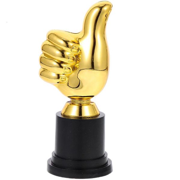 Oggetti decorativi Figurine Bambini Fantastico Trofeo di calcio Pallacanestro Tazza per il pollice Modello sportivo Decorazione a forma di Premio Plastica Cheer Child Dhomj