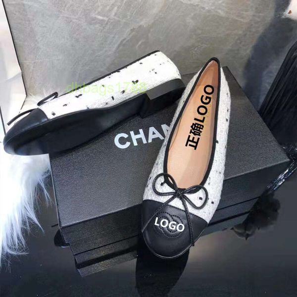 Tasarımcı Sandal Chaneles Loafer Ayakkabı C Yuvarlak Kafa Düz Alt Rüzgar Tek Ayakkabı Kadın Bahar Nazik Yay Bean Ladle