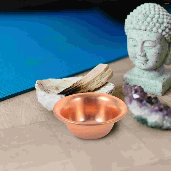 Geschirr-Sets, 2 Stück, Weihwasserbecher vor Buddha-Anbetungsschale, Kupferversorgung, Dekor, Yoga, tibetisches dekoratives Angebot für Zuhause