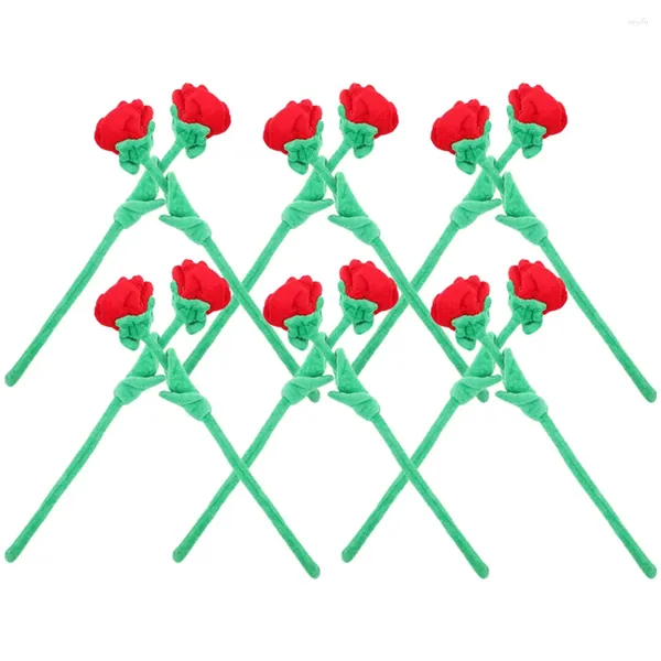 Dekoratif Çiçekler Zerodeo Peluş Gül Çiçek Oyuncak Bükülebilir Saplar Buket Perde Toka Ev Dekoru Sevgililer Günü Düğün