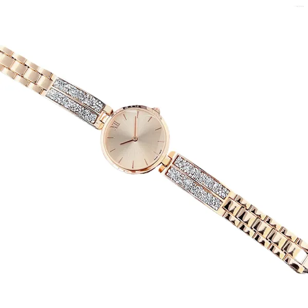 Relógios de pulso moda quartzo senhoras relógio redondo dial diamante pulseira pulseira pulso para namorada presente de aniversário