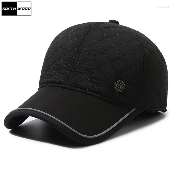 Ballkappen NORTHWOOD Herren Winter Baseballmütze Gehörschutz Warm Snapback Hut Outdoor Kältebeständige Verdickung Trucker Männlich Einstellbar