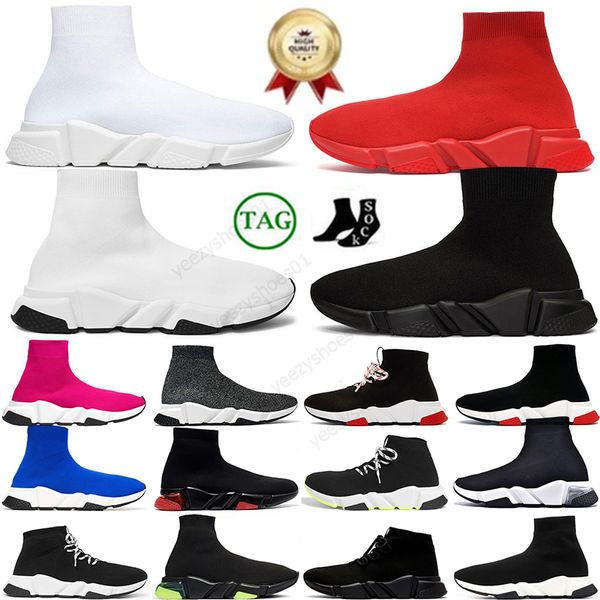 Mens Tennis Boost Designer Meias Sapatos Mulheres Graffiti Branco Preto Vermelho Bege Rosa Claro Sole Lace-up Neon Amarelo Speed ​​Instrutor Corredor Plataforma Plana Paris Sapatilhas