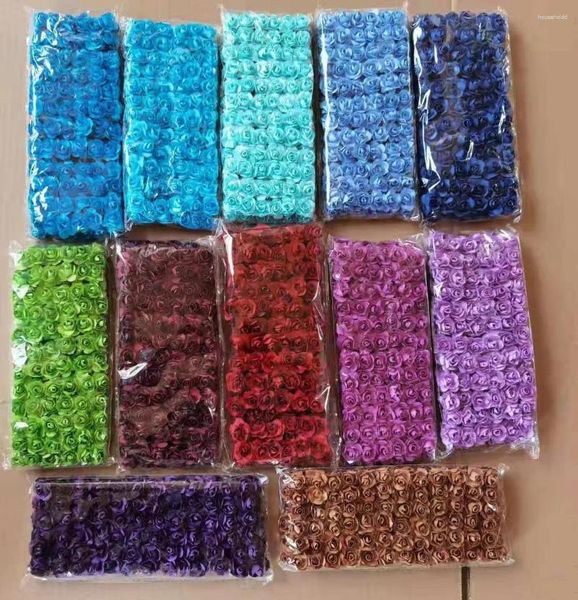 Dekoratif Çiçekler 144pcs/Lot 1.5cm Kağıt Düğün Dekorasyonu İçin Yapay Eller Scrapbooking Küçük Sahte Çiçek Buket