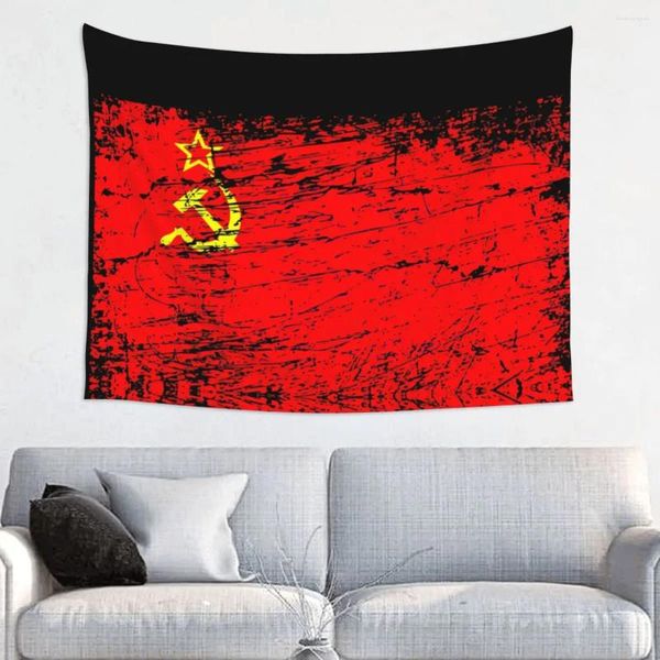 Wandteppiche, Sowjetunion, UdSSR, Russland-Flagge, für Schlafzimmer, Wohnheim, CCCP, Hippie-Wandbehang, Heimdekoration