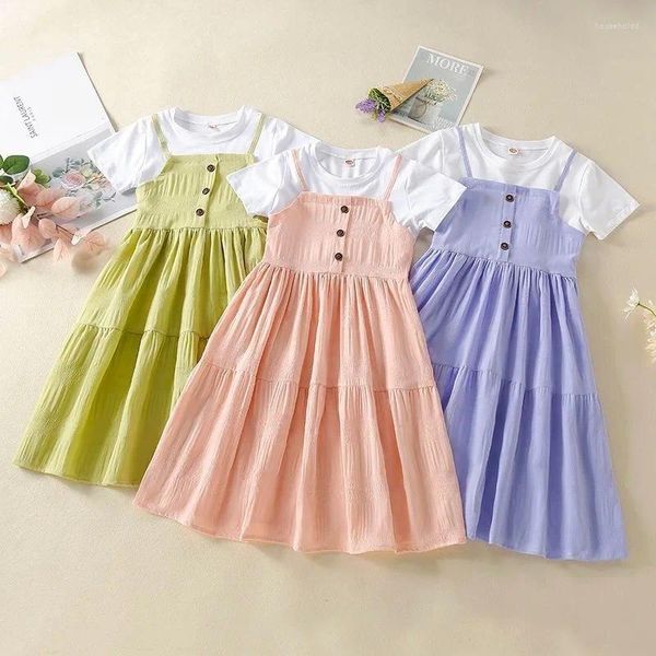 Abiti per ragazze Neonate vestono 2024 Moda estiva Elegante principessa per regalo di compleanno Abbigliamento per bambini 4 5 6 7 8 9 10 anni