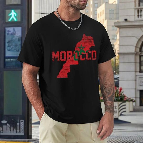 Magliette da uomo Morocco Flag Map_42672291 T-shirt da viaggio di alta qualità USA