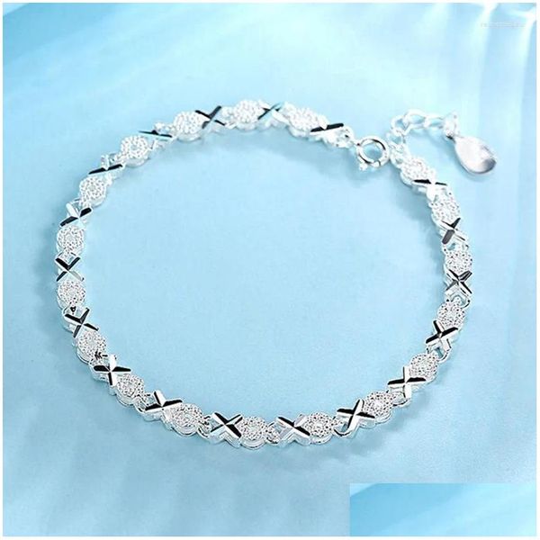 Charm-Armbänder Silber überzogenes Ochsenarmband Kreuz Damen handgefertigter Partyschmuck Mädchen Alltagskleidung Klassenkamerad Abschlussgeschenk Drop Lieferung Dhijf