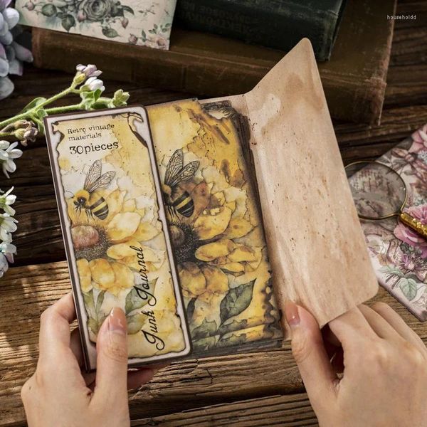 Envoltório de presente 30 pcs adesivo vintage perdido jardim série diy scrapbooking deco lixo diário planejador colagem po álbum artesanato materiais de papel