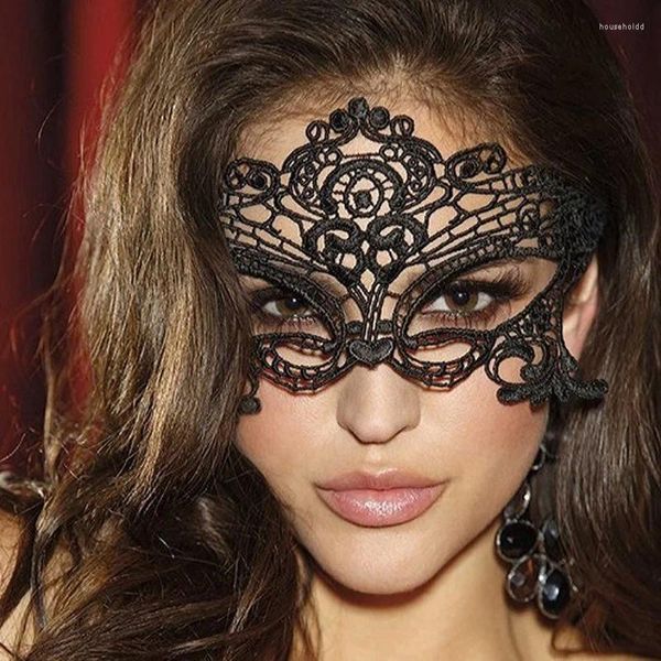 Party Supplies Spitze Sexy Frauen Augengesichtsmaske Hohl Maskerade Ball Abschlussball Halloween Kostüm Masken Schwarz Wiederverwendbar