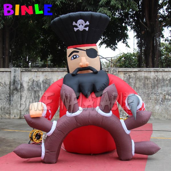 vendita all'ingrosso personalizzato 6 mH (20 piedi) con ventilatore Decorazione per feste per bambini Cartone animato pirata gonfiabile gigante per la pubblicità