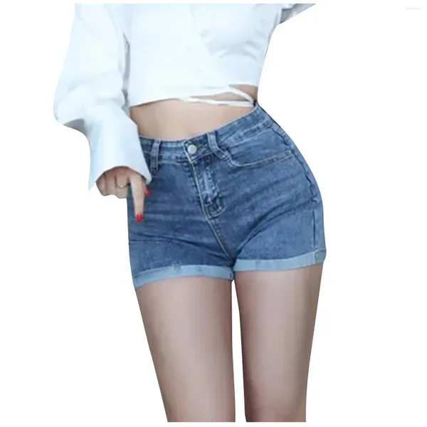 Shorts femininos brancos jeans mulheres verão 2024 cintura alta mini curto para senhoras apertado denim preto