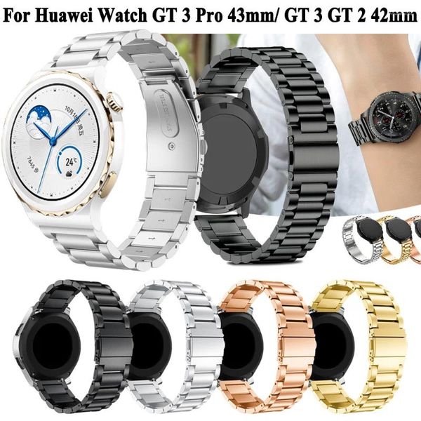 Cinturini per orologi per Huawei GT 3 Pro 43mm cinturino in acciaio inossidabile cinturino da donna GT3 GT2 42mm cinturino in metallo
