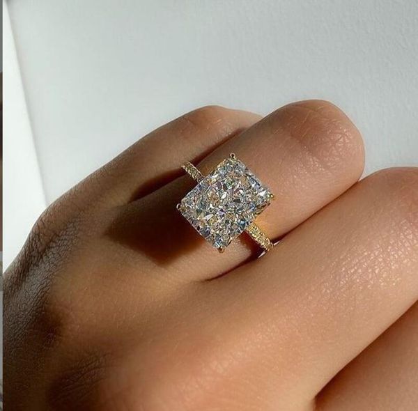 Choucong marca anéis de casamento jóias de luxo real 100% 925 prata esterlina flor de gelo corte branco moissanite diamante pedras preciosas festa eternidade feminino anel de noiva presente