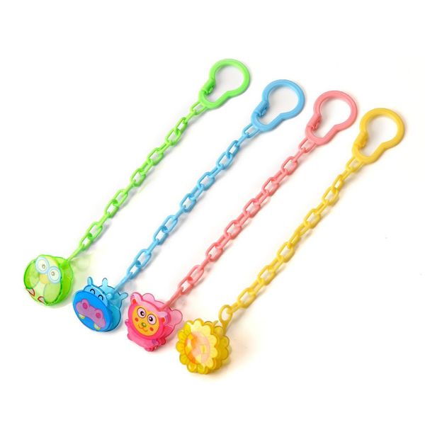 Redes de chupeta Clipes Tether Strap Clip Cadeia de bebê Plástico Princular acessórios de desenhos animados da boca Drop Drop OTF6R