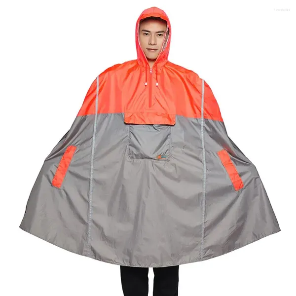 Impermeabili Qian Impermeabile portatile Poncho da esterno per uomo e donna Zaino Design riflettente Copertura antipioggia da viaggio per arrampicata in bici