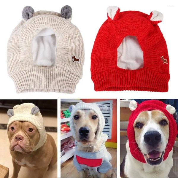 Hundebekleidung, niedliche Strickmütze zur Linderung von Angstzuständen, warme Ohrenschützer, Ohrenschützer für Welpen, Haustier-Ohrenabdeckungen