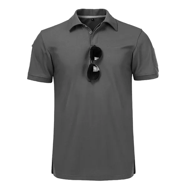 Herren Polos 2024 Schnell trocknend gestickeltes Polo-Hemd Sommer Gespürer Plus-Größe Militäruniform Taktische Flachschuhe Armee T-Shirt