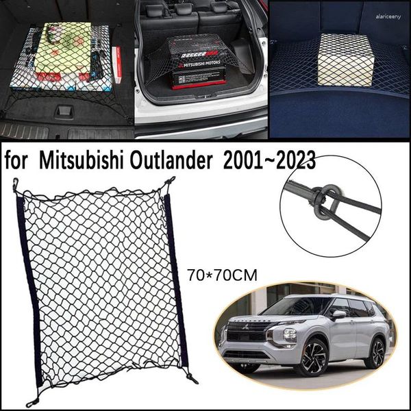 Автомобильный органайзер, сетка багажника для Mitsubishi Outlander, аксессуары 2024, фиксированный крючок для багажа, эластичная сетка для хранения, организация 2001-2024 г.