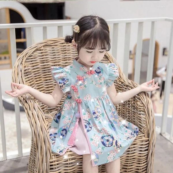 Mädchen Kleider Hanfu Kinder Kleid Sommer Kleines Baby Chinesischen Stil Cheongsam Mädchen Antike