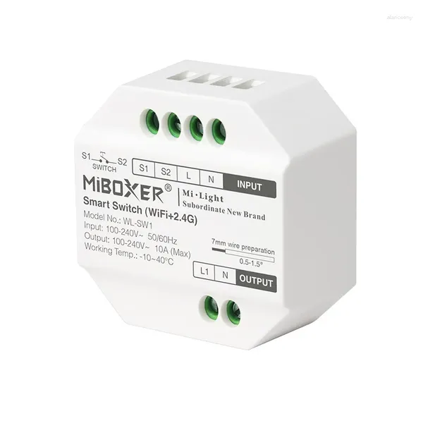 Denetleyiciler Miboxer LED denetleyici WiFi 2.4g Akıllı Anahtar RF Push Dimmer WL-SW1 100-240V Uygulama /Ses /Uzaktan Kumanda