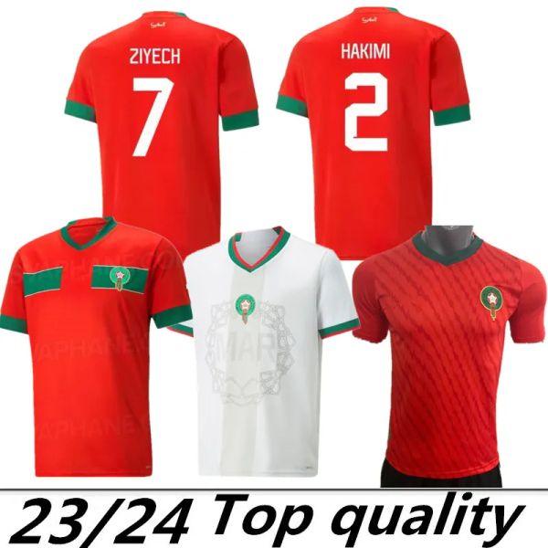 2023 2024 casa 22 Coppa del Mondo Marocco maglie di calcio casa lontano Bianco verde 23 24 maglia di piede Ziyech Boufal FAJR Munir Ait Bennasser Amrabat maglie di calcio