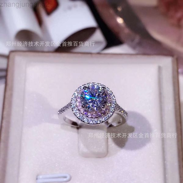 Designer Tiffanyjewelry Tiffanybracele T Famiglia 925 Sterling Silver ad alto gruppo di diamanti in carbonio set con anello nuziale di lusso a chiacchiere rosa per uomini e donne