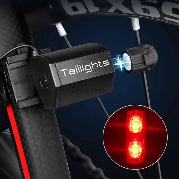 Outros acessórios de iluminação Luz de bicicleta luz gerada magneticamente eletricidade lâmpada traseira à prova d'água LED bicicleta lanterna traseira lanterna bicicleta YQ240205