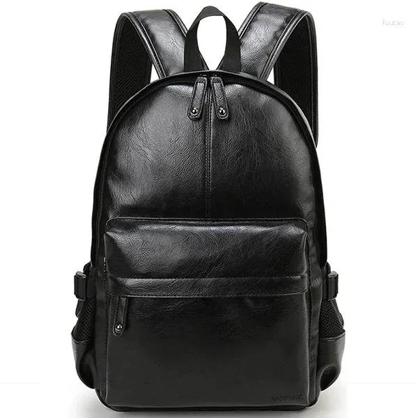 Sacos escolares Marca de moda homens mochila saco de couro impermeável viagem casual livro masculino