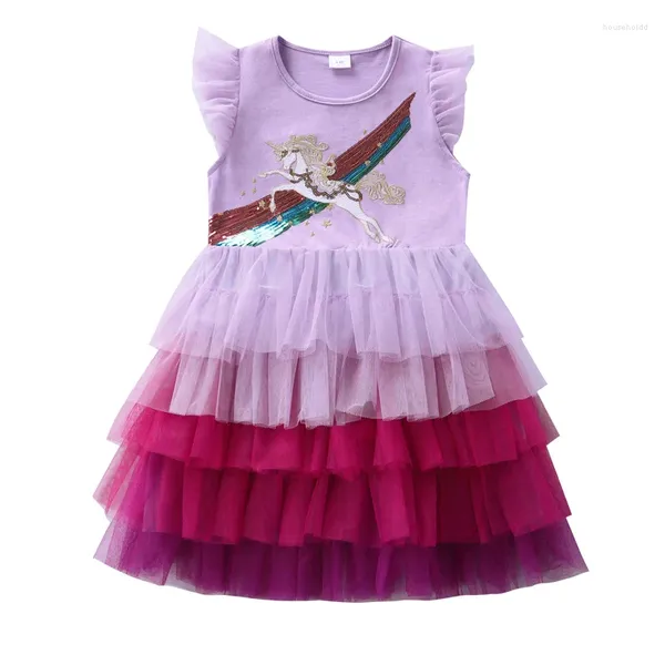 Mädchen Kleider Jumping Meters 3-8Y Einhorn ärmellose Sommer Prinzessin Baby Mädchen Kleid Geburtstag Party Tutu Kinder Kostüm Hochzeit tragen