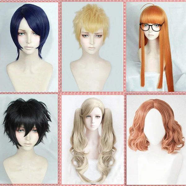 Articoli per feste P5 Persona 5 Hero Kurusu Akira Ryuji Sakamoto Anne Takamaki Yusuke Kitagawa Haru Okumura Futaba Sakura Takemi Tae Parrucca Cosplay