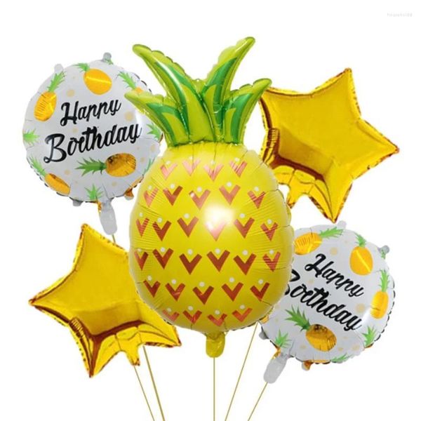 Decorazione per feste Set di palloncini di frutta fresca estiva Palloncini di ananas Felici baloni hawaiani