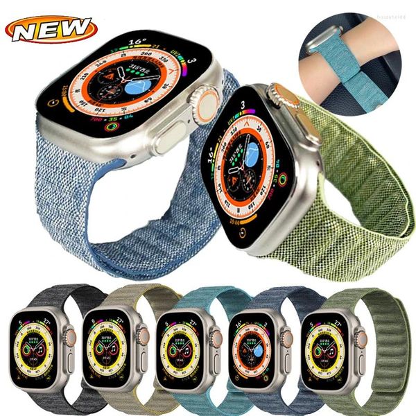 Uhrenarmbänder Denim-Armband für Apple 9 Ultra 2 Band 49 mm 44 mm 45 mm 42 Magnetschleifen-Link-Armband IWatch 38 41 40 mm 7 8 Sport Correa